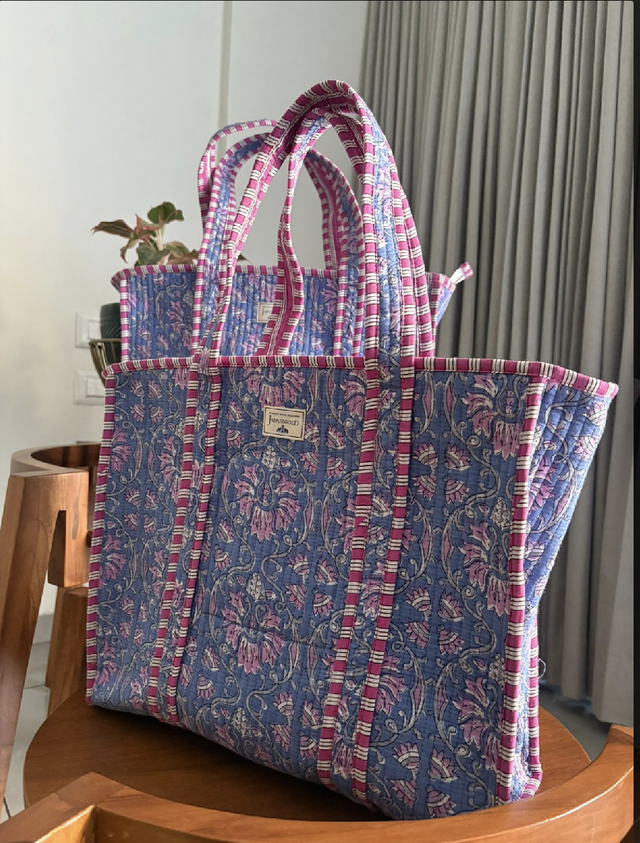 Jaipuri Blockprint Kala Tote Bag