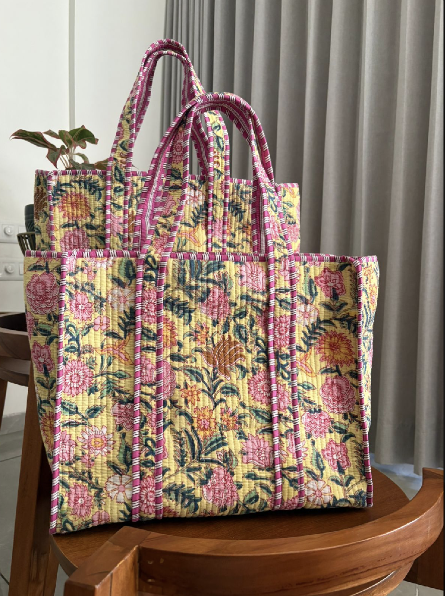 Jaipur Blockprint Basant Tote Bag