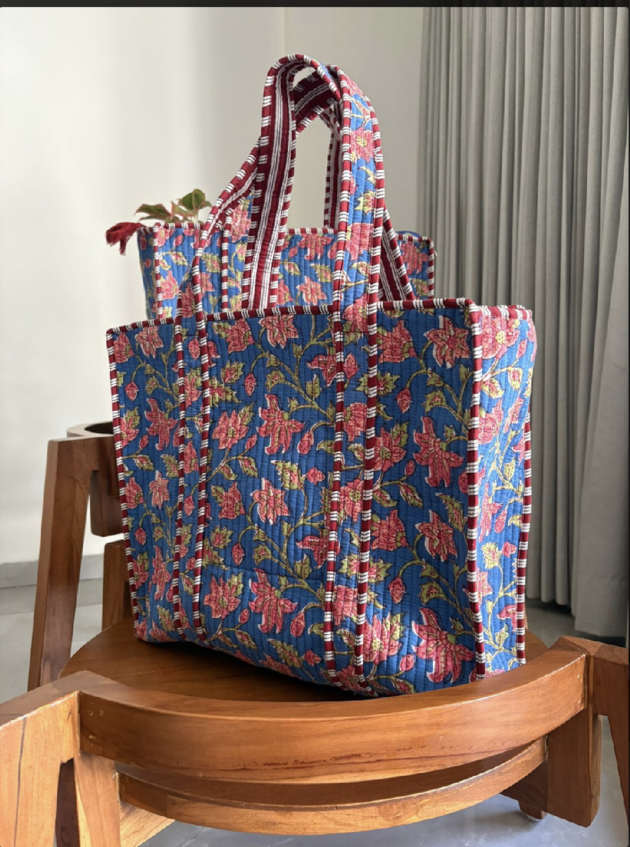 Jaipuri Blockprint Mastani Tote Bag