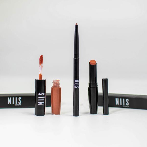 NIIS Beauty Vegan Double Ended 2 in 1 Lipstick and Lip Gloss – Nude Sable