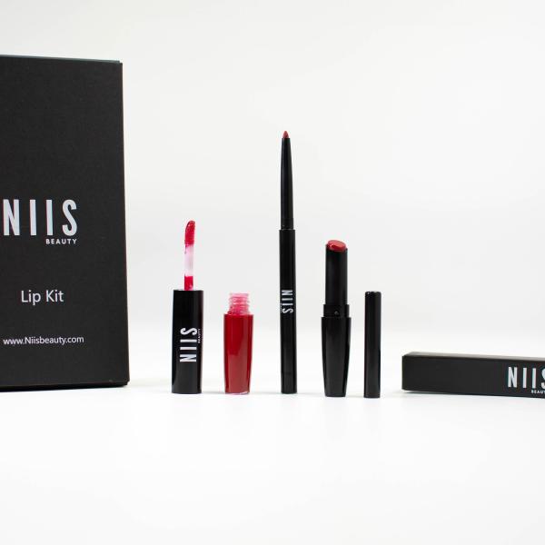 NIIS Beauty Vegan Double Ended 2 in 1 Lipstick and Lip Gloss – Red Rey