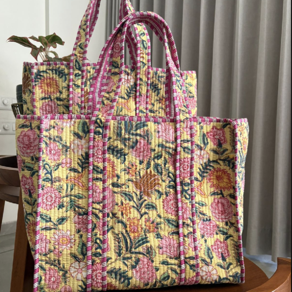 Jaipur Blockprint Basant Tote Bag